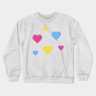 Pan Pride Hearts Pixel Art Crewneck Sweatshirt